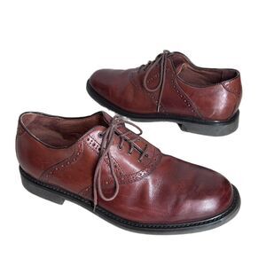 Johnston & Murphy Mens Shoes 11.5 Brown Leather Casual Oxfords Wingtip